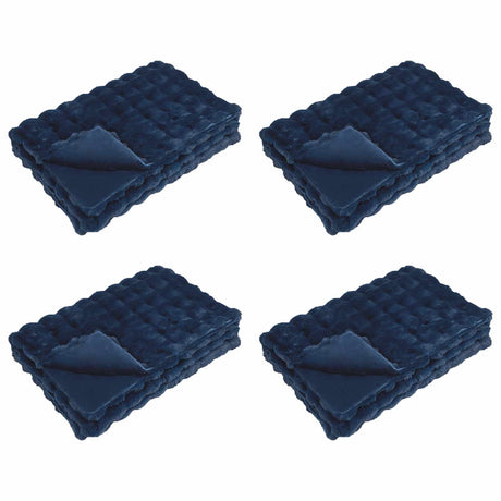 Vidaxl antislip deken van imitatie konijnenbont olite 4 st marineblauw