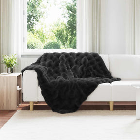 Vidaxl antislip deken van imitatie konijnenbont olite 4 st zwart