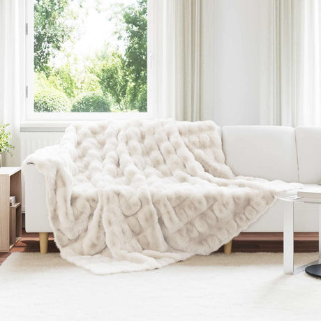 Vidaxl antislip deken van imitatie konijnenbont olite wit 240 x 270 cm