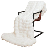 Vidaxl antislip deken van imitatie konijnenbont olite 4 st wit 8.1 kg