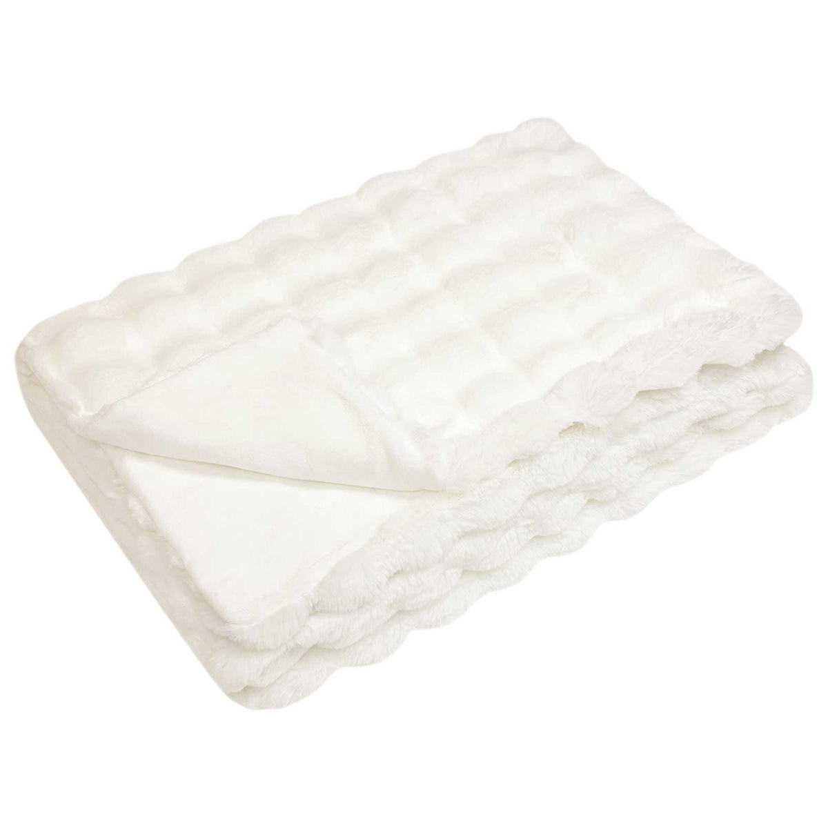 Vidaxl antislip deken van imitatie konijnenbont olite 4 st wit 20.3 kg