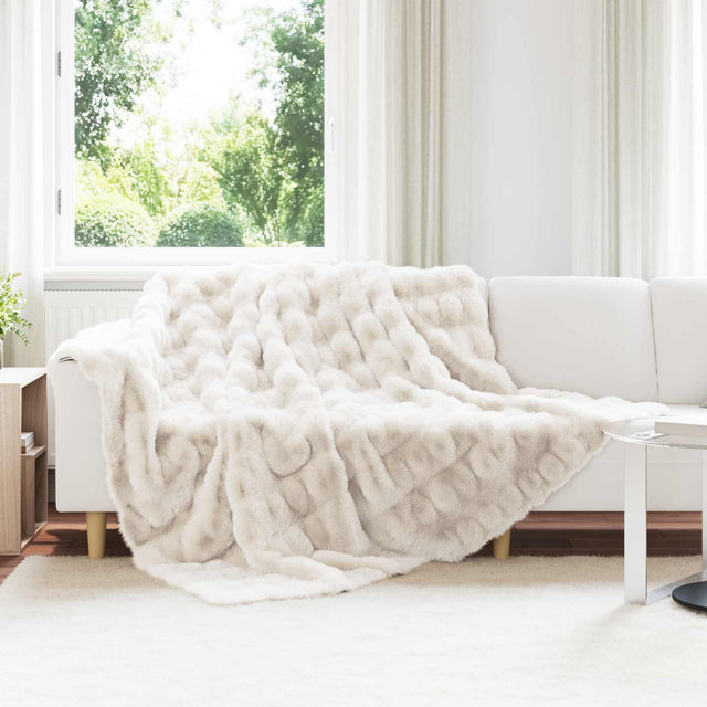 Vidaxl antislip deken van imitatie konijnenbont olite 4 st wit
