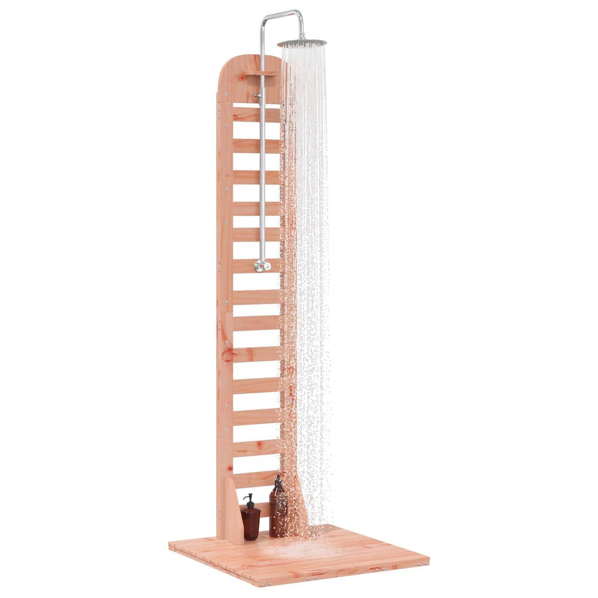 Vidaxl buitendouche 223 cm massief douglas hout en roestvrij staal