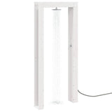Vidaxl buitendouche 226 cm massief grenenhout en roestvrij staal wit