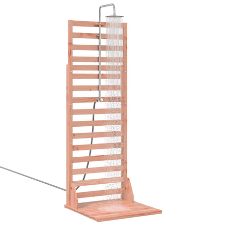 Vidaxl buitendouche 225 cm massief douglas hout en roestvrij staal
