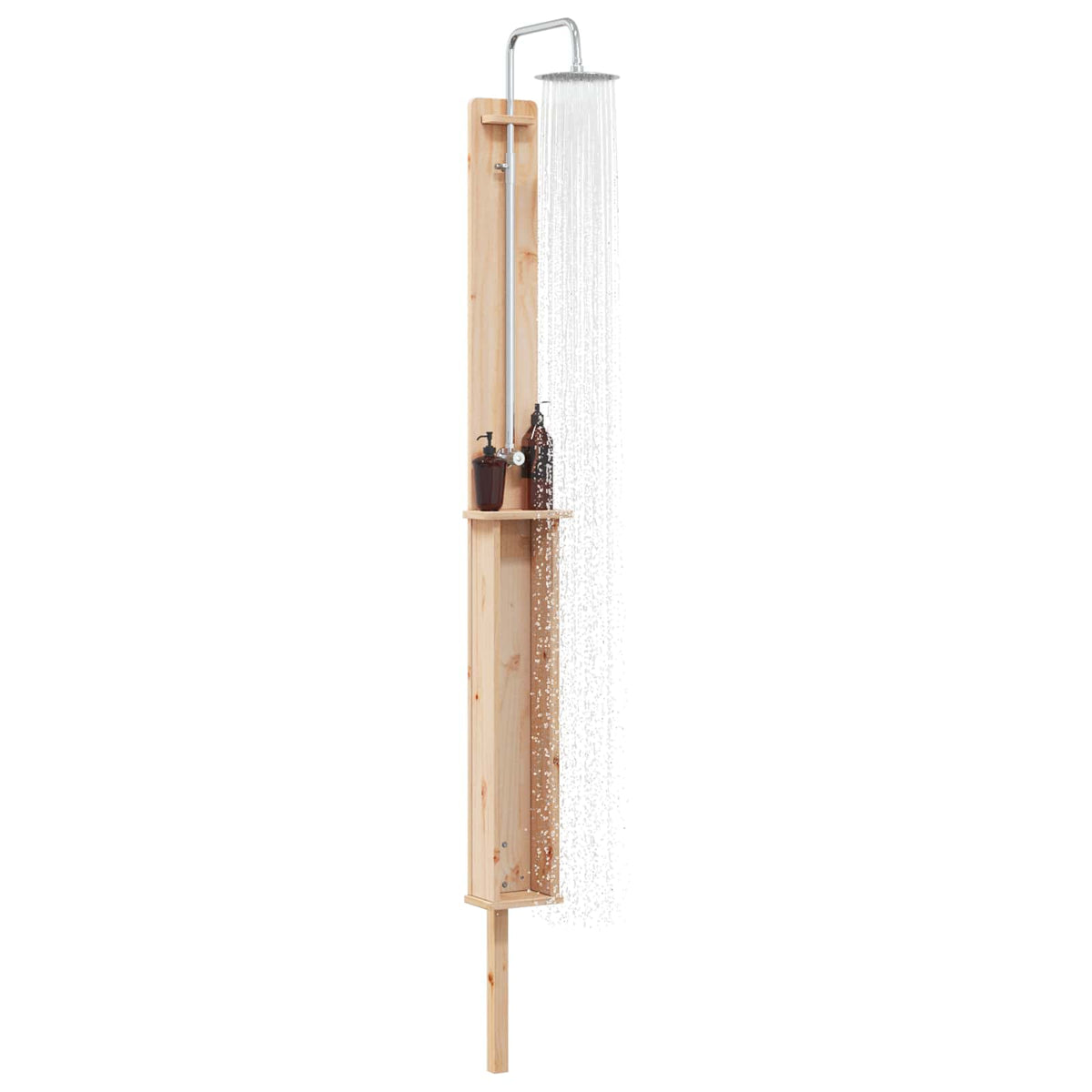 Vidaxl buitendouche 246 cm massief grenenhout en roestvrij staal