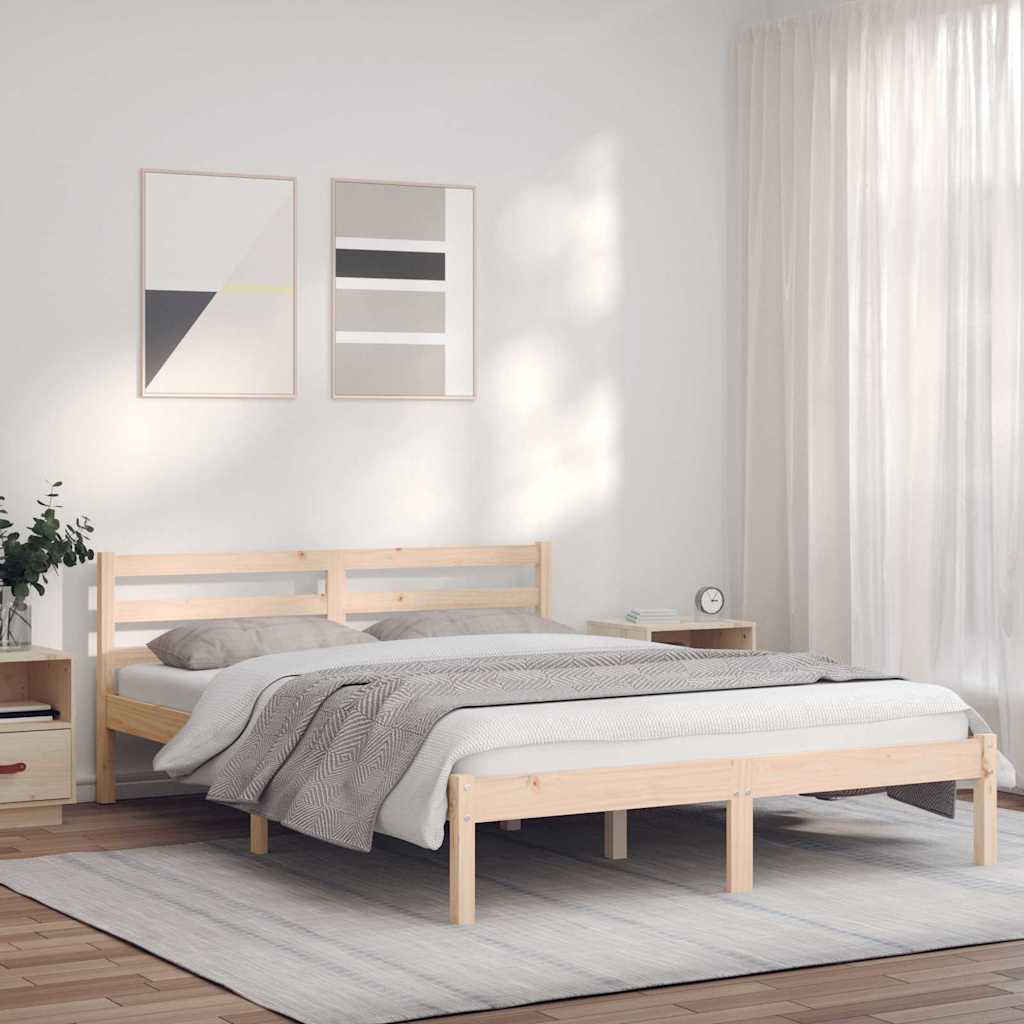 Vidaxl bedframe naturel 208,5 x 157,5 x 69,5 cm massief vurenhout