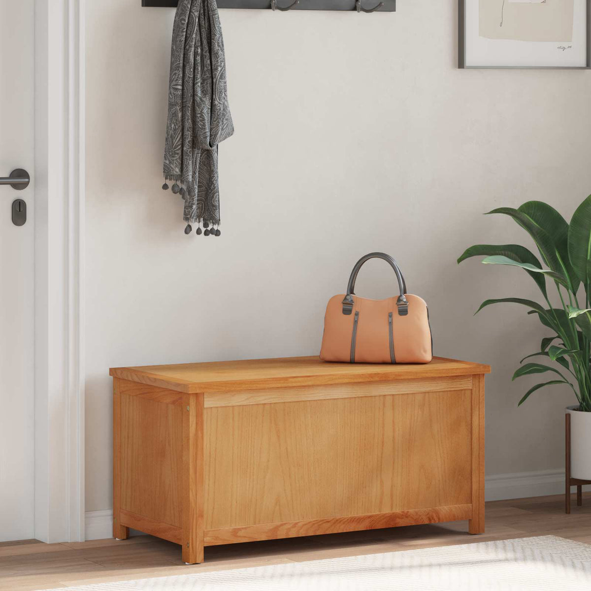 Vidaxl opbergkist 90 x 45 x 45 cm massief eikenhout