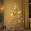 Vidaxl houten kerstboom met standaard bruin 210 cm massief grenenhout