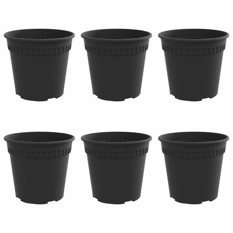 Vidaxl ronde bloempot 6 st zwart ø 19 x 16,5 cm kunststof