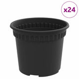 Vidaxl ronde bloempot 24 st zwart ø 12,5 x 10 cm kunststof