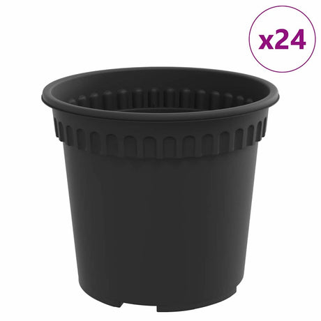 Vidaxl ronde bloempot 24 st zwart ø 15 x 12 cm kunststof