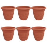 Vidaxl ronde bloempot 6 st baksteenrood ø 26 x 21.5 cm kunststof