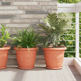 Vidaxl ronde bloempot 6 st baksteenrood ø 34 x 28 cm kunststof