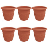 Vidaxl ronde bloempot 6 st baksteenrood ø 34 x 28 cm kunststof