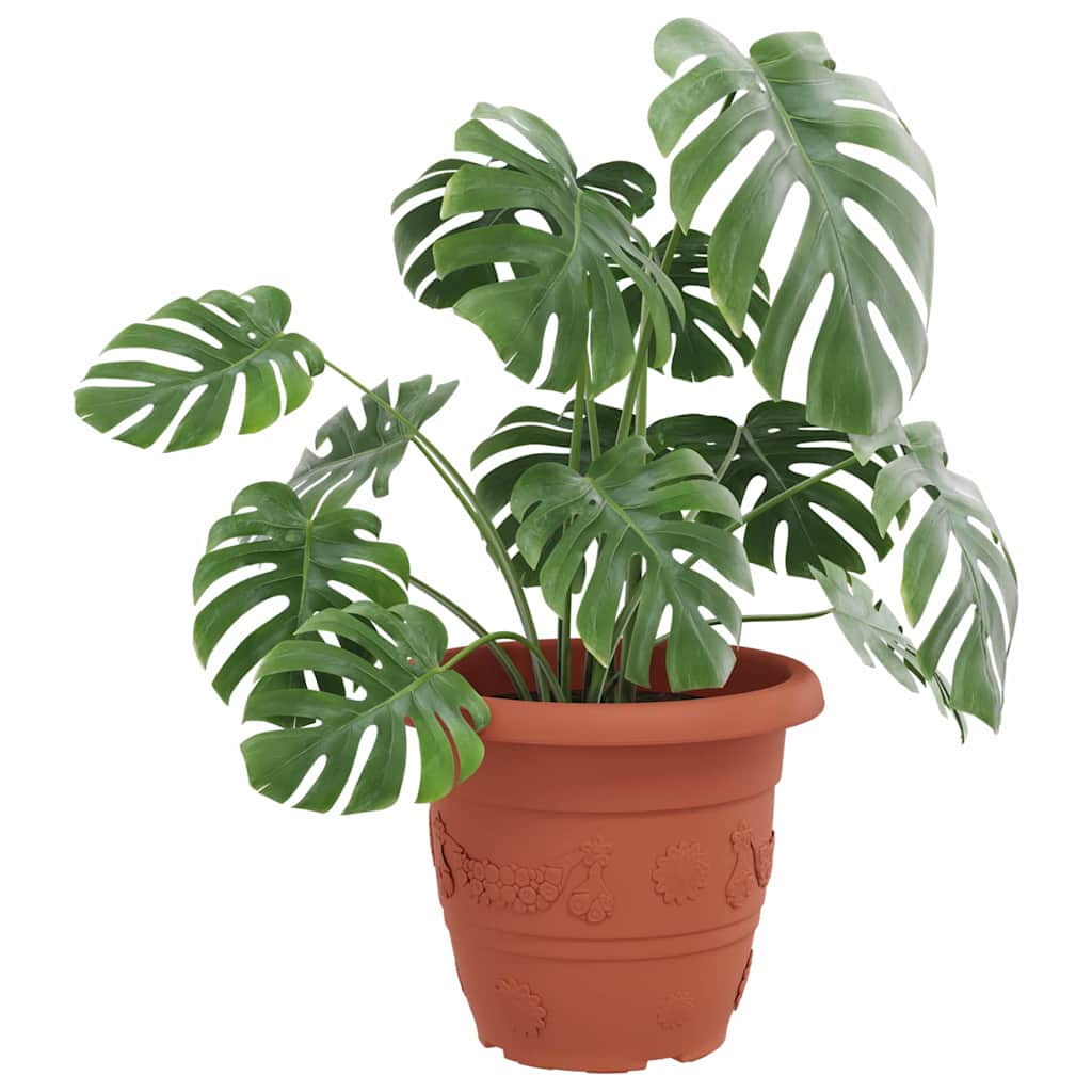 Vidaxl ronde bloempot 6 st baksteenrood ø 34 x 28 cm kunststof