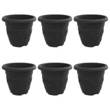 Vidaxl ronde bloempot 6 st zwart ø 22 x 18 cm kunststof