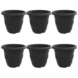 Vidaxl ronde bloempot 6 st zwart ø 26 x 21.5 cm kunststof