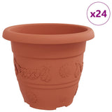 Vidaxl ronde bloempot 24 st baksteenrood ø 30 x 25 cm kunststof