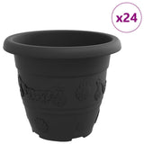 Vidaxl ronde bloempot 24 st zwart ø 26 x 21.5 cm kunststof