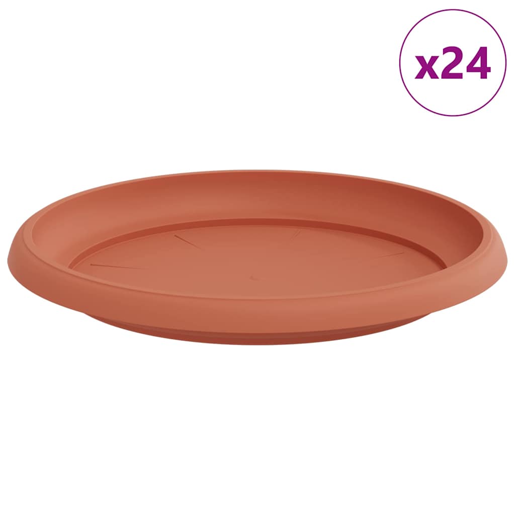 Vidaxl ronde bloemenschalen 24 st baksteenrood ø 21,5 x 2,5 cm