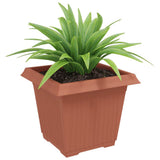 Vidaxl vierkante bloempot 6 st baksteenrood 33 x 33 x 26 cm kunststof