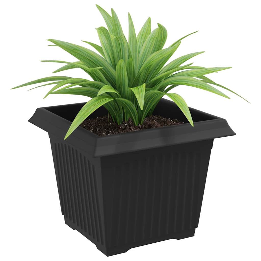 Vidaxl vierkante bloempot 6 st zwart 23 x 23 x 17,5 cm kunststof
