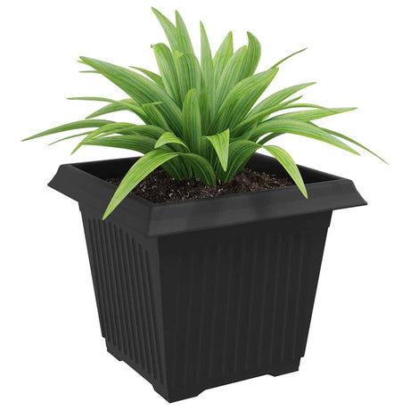 Vidaxl vierkante bloempot 6 st zwart 28,5 x 28,5 x 22 cm kunststof