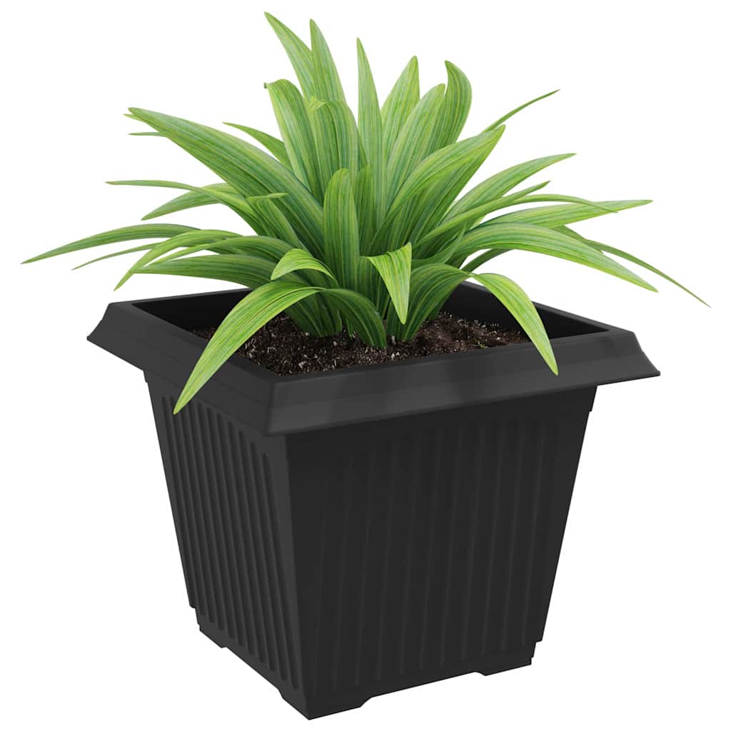 Vidaxl vierkante bloempot 6 st zwart 43 x 43 x 33,5 cm kunststof