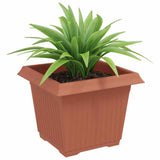 Vidaxl vierkante bloempot 24 st baksteenrood 23 x 23 x 17,5 cm