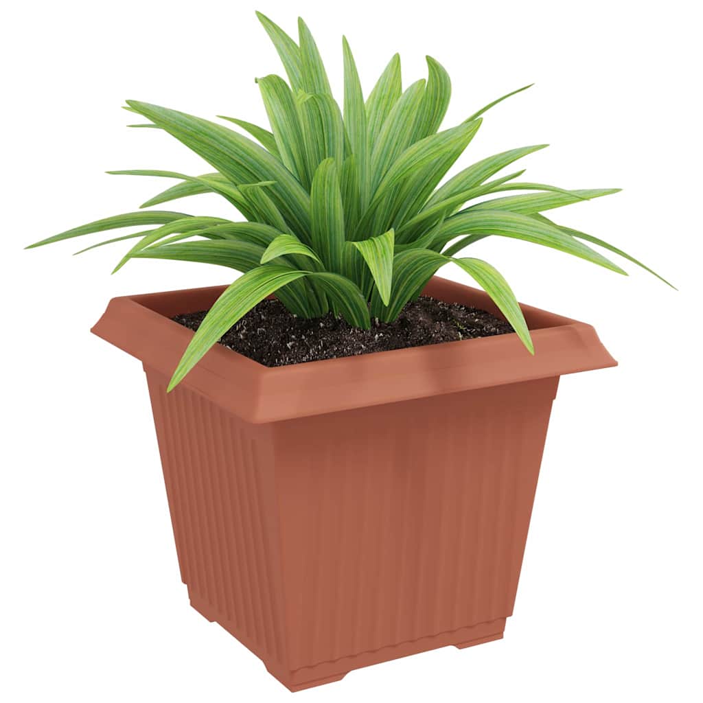 Vidaxl vierkante bloempot 24 st baksteenrood 33 x 33 x 26 cm kunststof