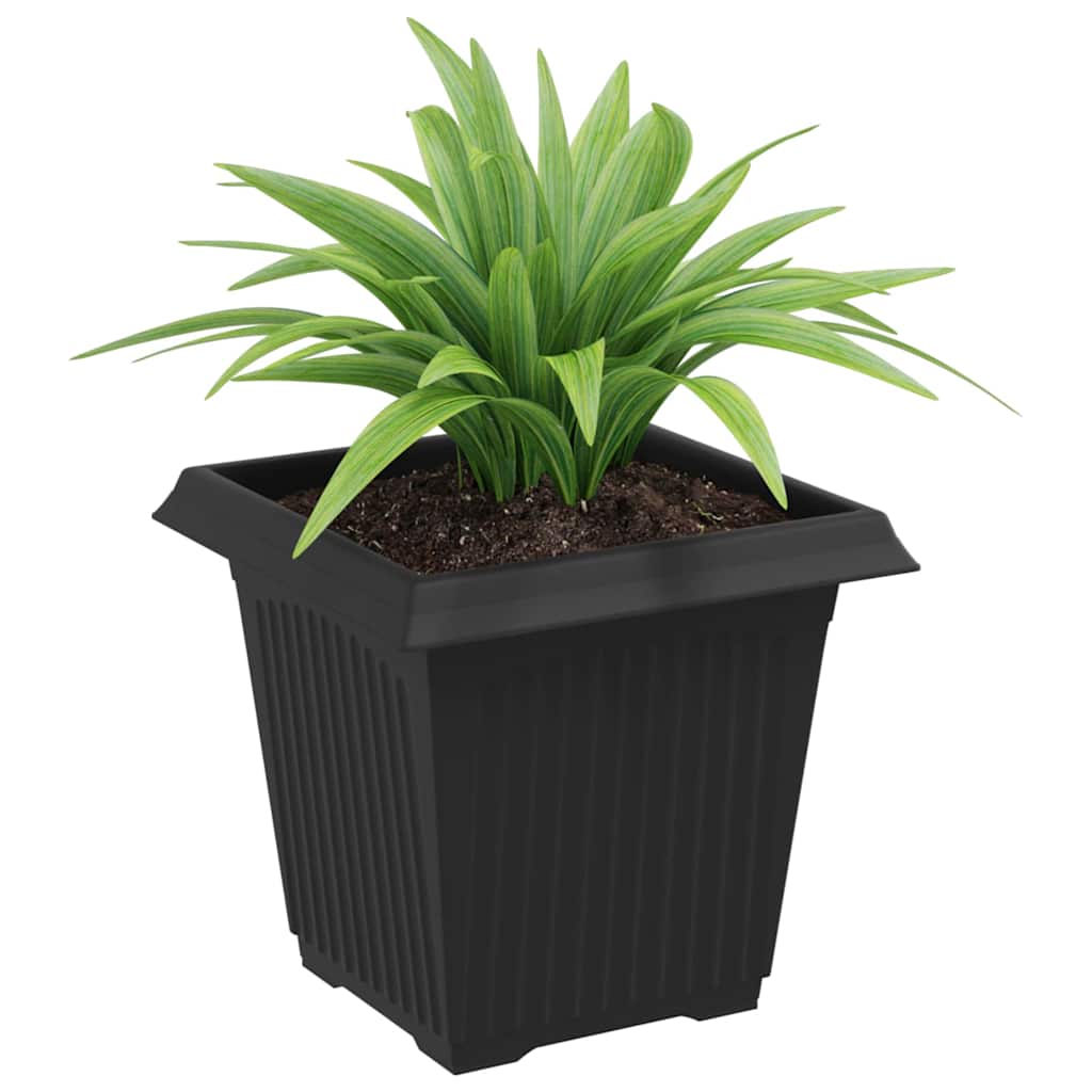 Vidaxl vierkante bloempot 24 st zwart 16 x 16 x 14 cm kunststof