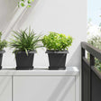 Vidaxl vierkante bloempot 24 st zwart 20 x 20 x 16 cm kunststof