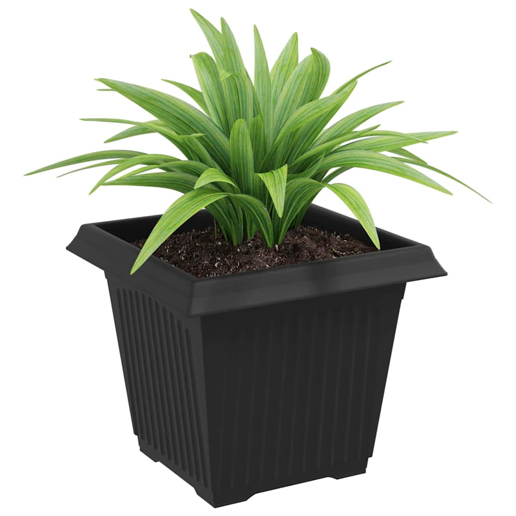 Vidaxl vierkante bloempot 24 st zwart 20 x 20 x 16 cm kunststof