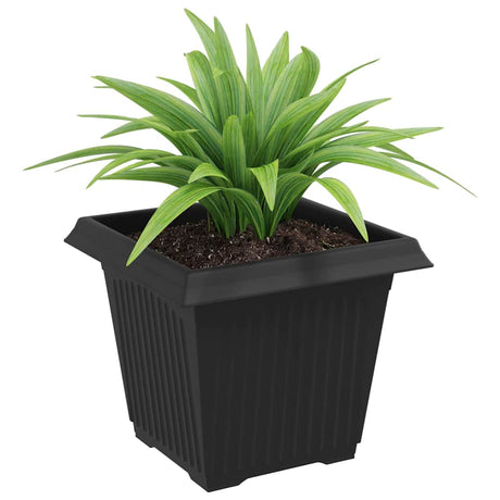 Vidaxl vierkante bloempot 24 st zwart 20 x 20 x 16 cm kunststof