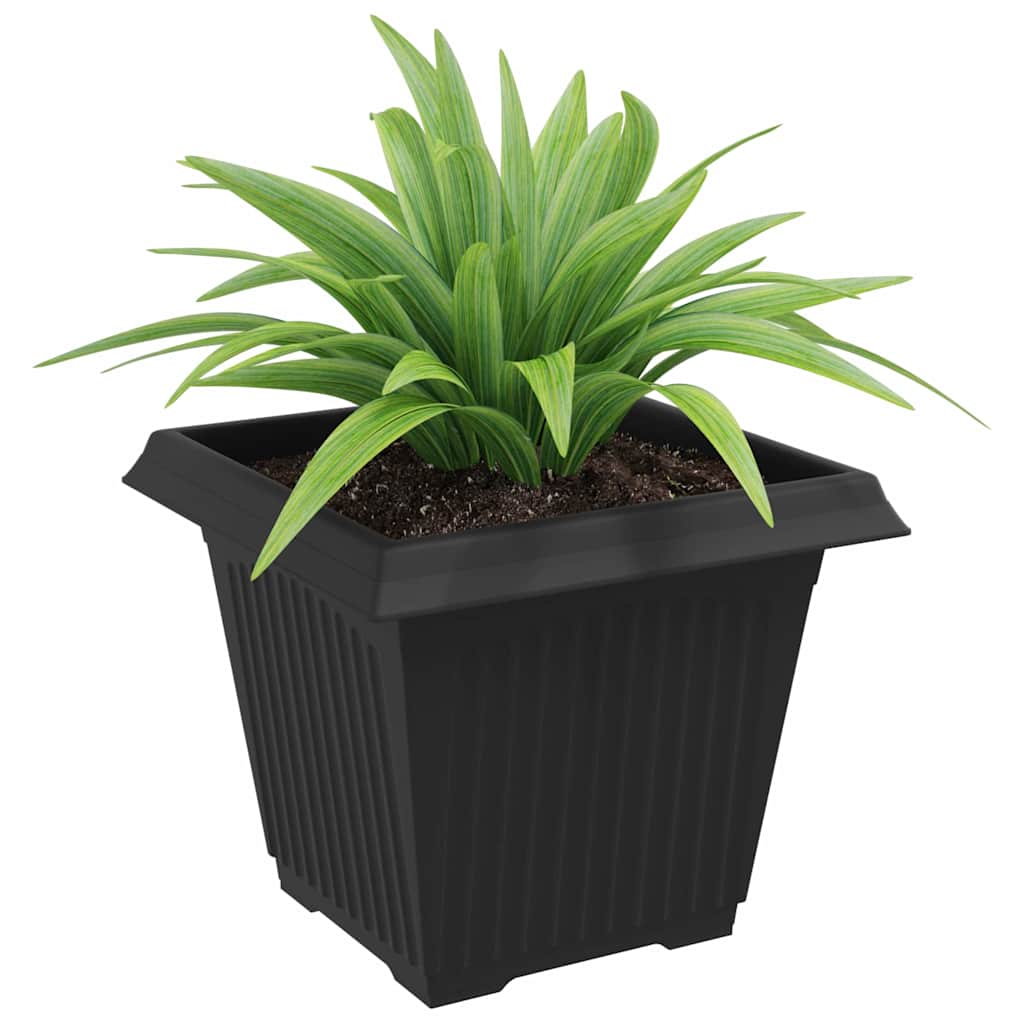 Vidaxl vierkante bloempot 24 st zwart 38 x 38 x 30 cm kunststof
