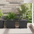 Vidaxl vierkante bloemenschotel 6 st zwart 25,5 x 25,5 x 2,5 cm