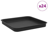 Vidaxl vierkante bloemenschotel 24 st zwart 25,5 x 25,5 x 2,5 cm