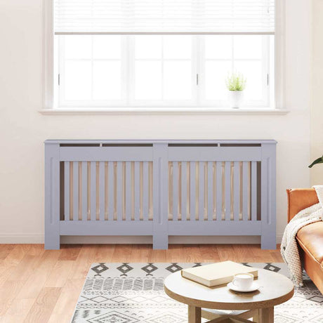 Vidaxl radiatorafdekking 2 st grijs 172 x 19 x 81,5 cm bewerkt hout