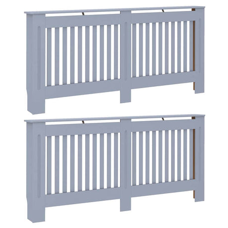 Vidaxl radiatorafdekking 2 st grijs 172 x 19 x 81,5 cm bewerkt hout
