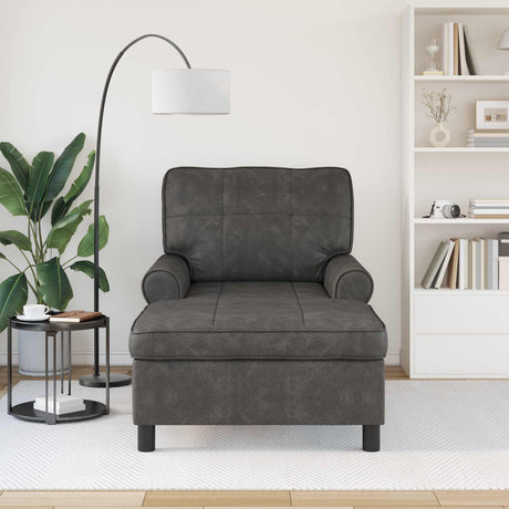 Vidaxl chaise lounge zwart nep leer 91 x 157 x 91 cm
