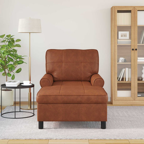 Vidaxl chaise lounge bruin nep leer 91 x 157 x 91 cm