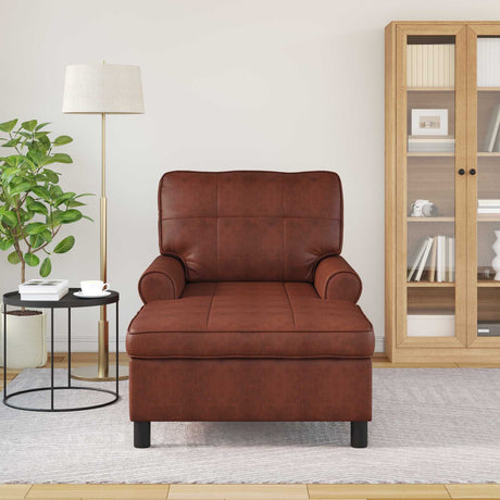 Vidaxl chaise lounge glanzend bruin nep leer 91 x 157 x 91 cm
