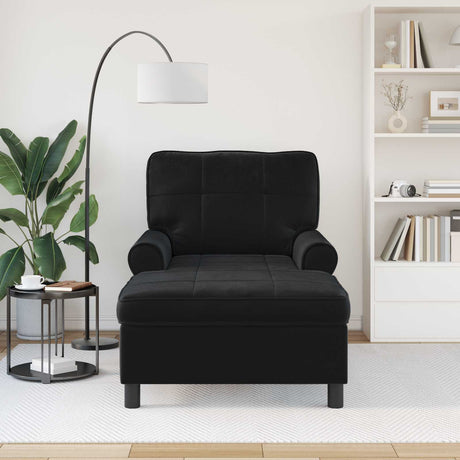 Vidaxl chaise lounge zwart fluweel 91 x 157 x 91 cm