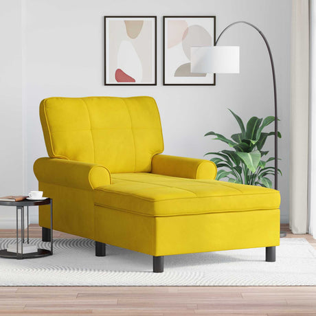 Vidaxl chaise lounge met kussen geel 91 x 157 x 91 cm fluweel