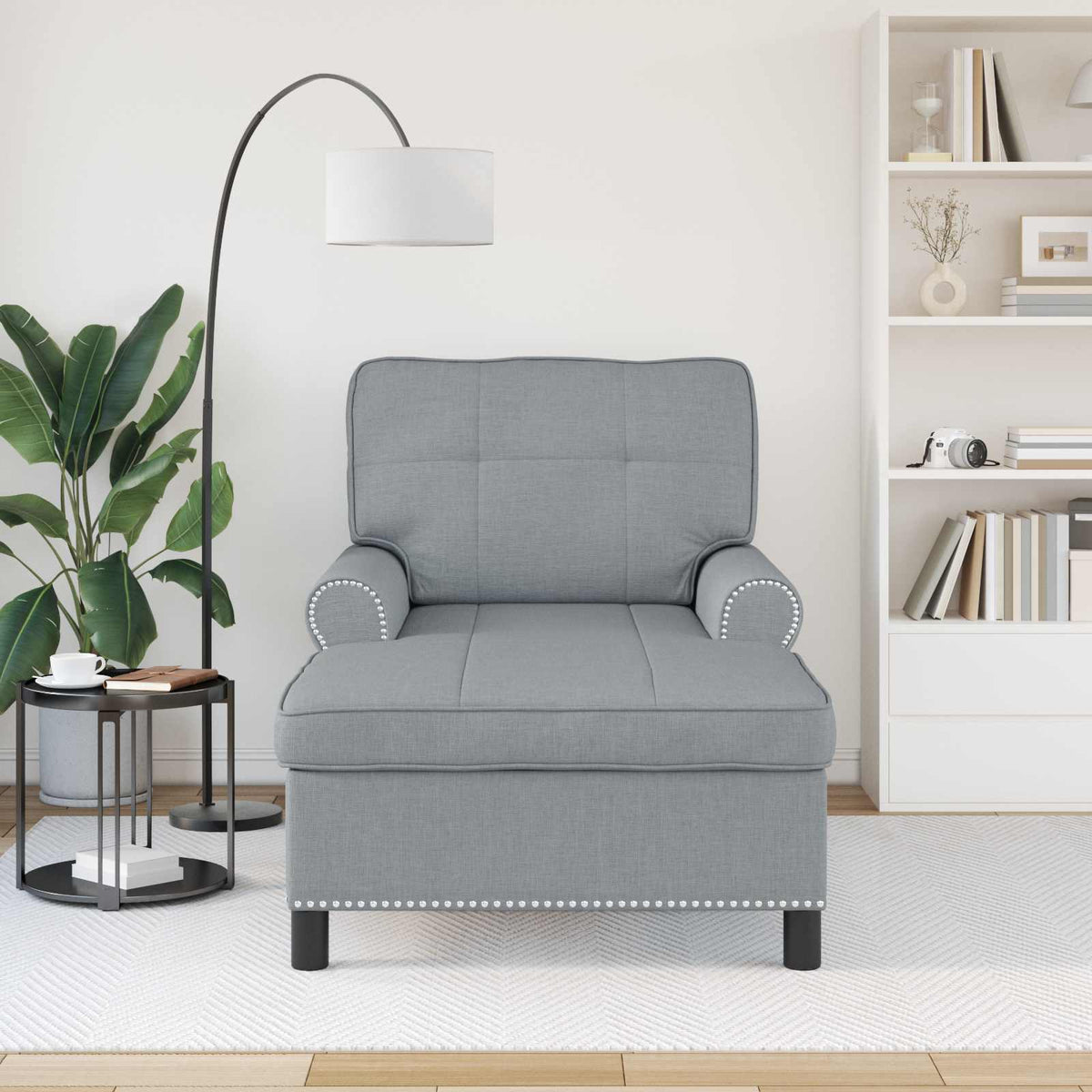 Vidaxl chaise lounge lichtgrijs stof 91 x 157 x 91 cm