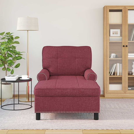 Vidaxl chaise lounge wijnrood stof 91 x 157 x 91 cm