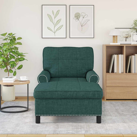 Vidaxl chaise lounge donkergroen stof 91 x 157 x 91 cm