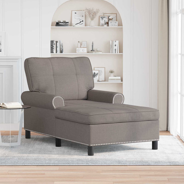 Vidaxl chaise lounge taupe stof 91 x 157 x 91 cm