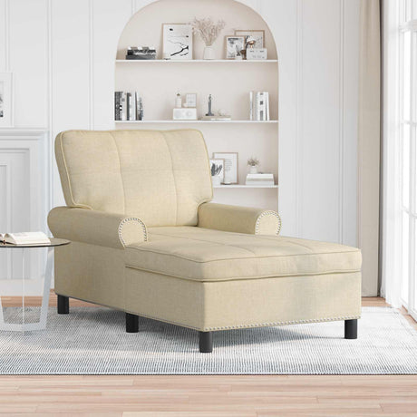 Vidaxl chaise lounge crème stof 91 x 157 x 91 cm